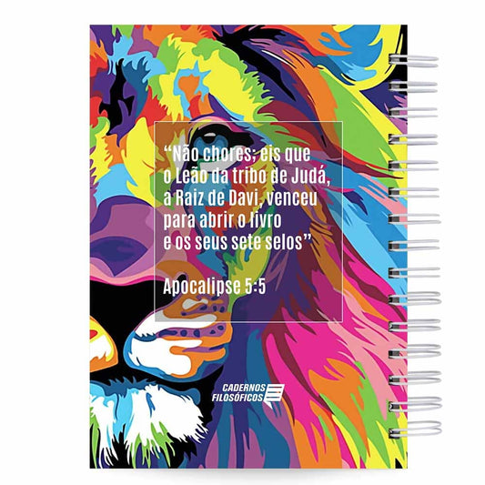 Caderno Devocional Pautado 125 Folhas 90g Capa Dura Leão Tribo de Judá