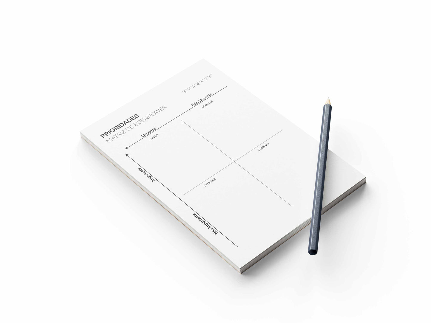 Bloco de Prioridades Matriz de Eisenhower Destacável 90 Folhas 75g