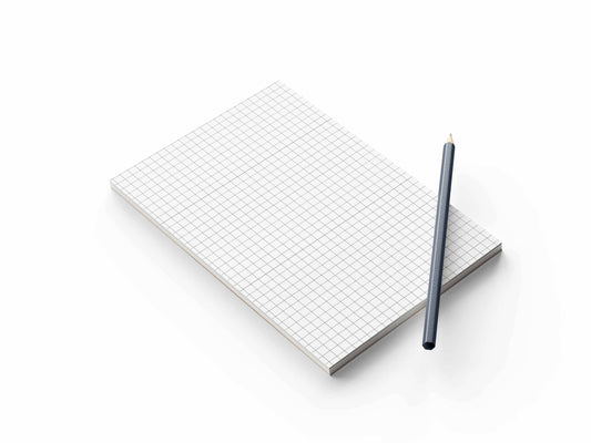 Bloco de Notas Quadriculado Minimalista Destacável 90Fls 75g A5