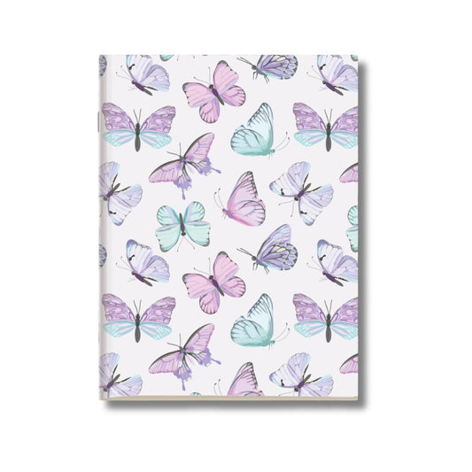 Kit 6x Cadernetas Borboletas Capa Flexível 40 Pág Pólen A5