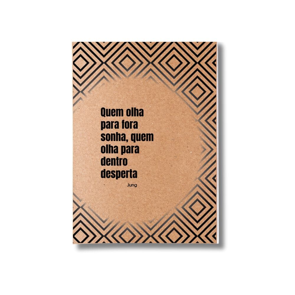 Kit 6x Cadernetas Frases e Citações Capa Kraft Flexível 40 Pág A5