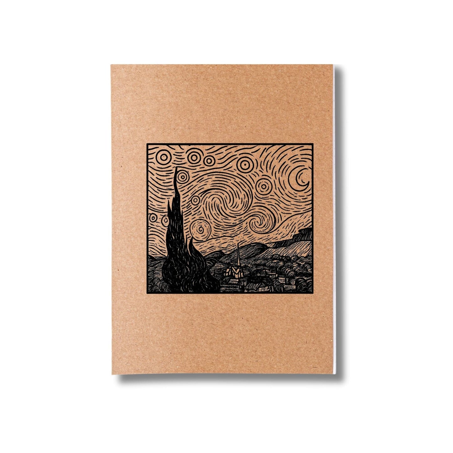 Kit 6x Cadernetas Arte Minimalista Capa Kraft Flexível 40 Pág A5