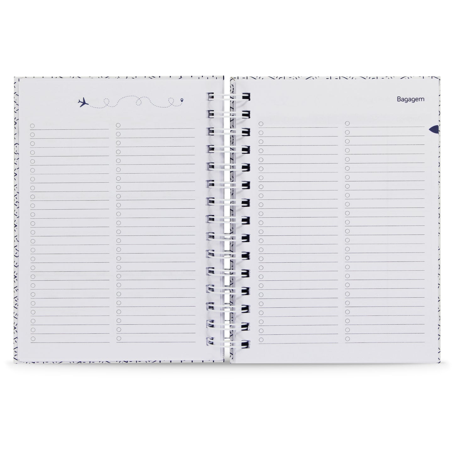 Planner de Viagens "Caderno dos 7 Destinos", Capa Dura e Toque Aveludado, 122 Fls.
