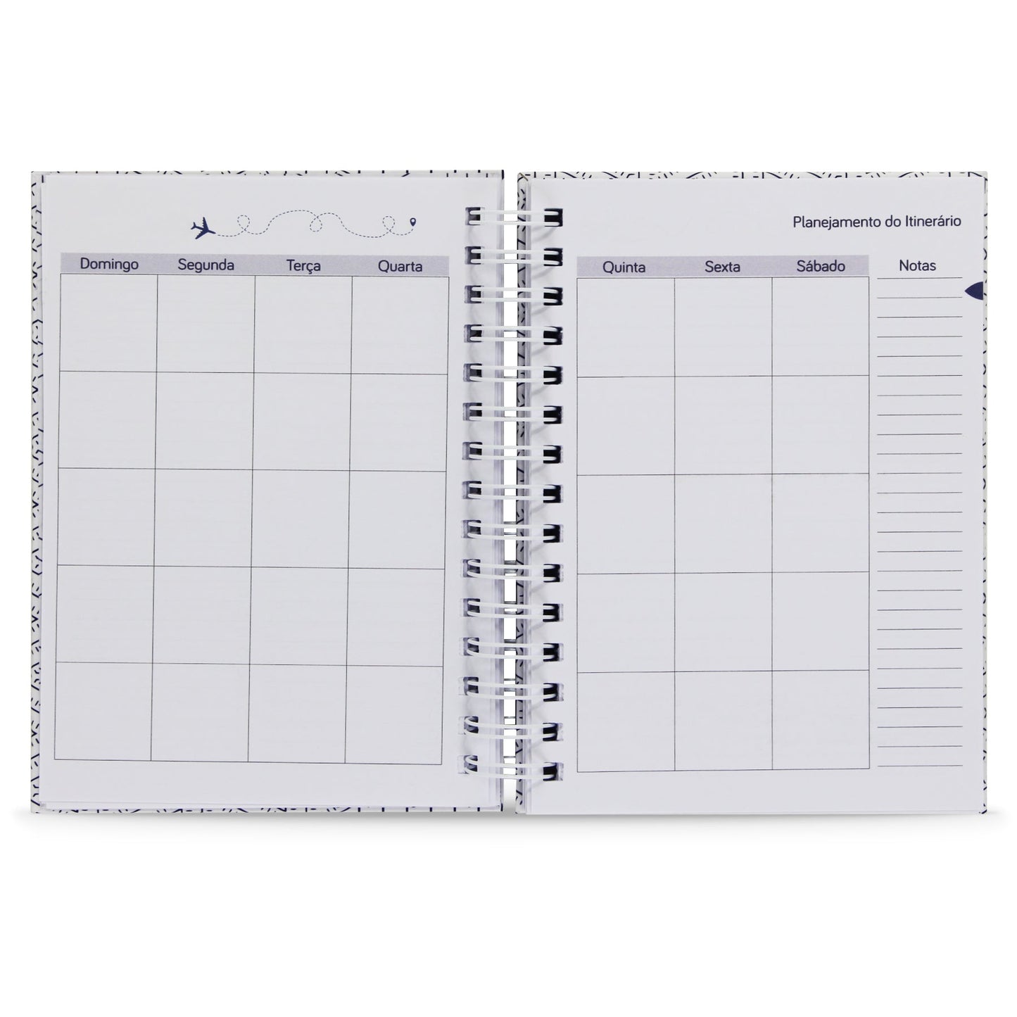 Planner de Viagens "Caderno dos 7 Destinos", Capa Dura e Toque Aveludado, 122 Fls.