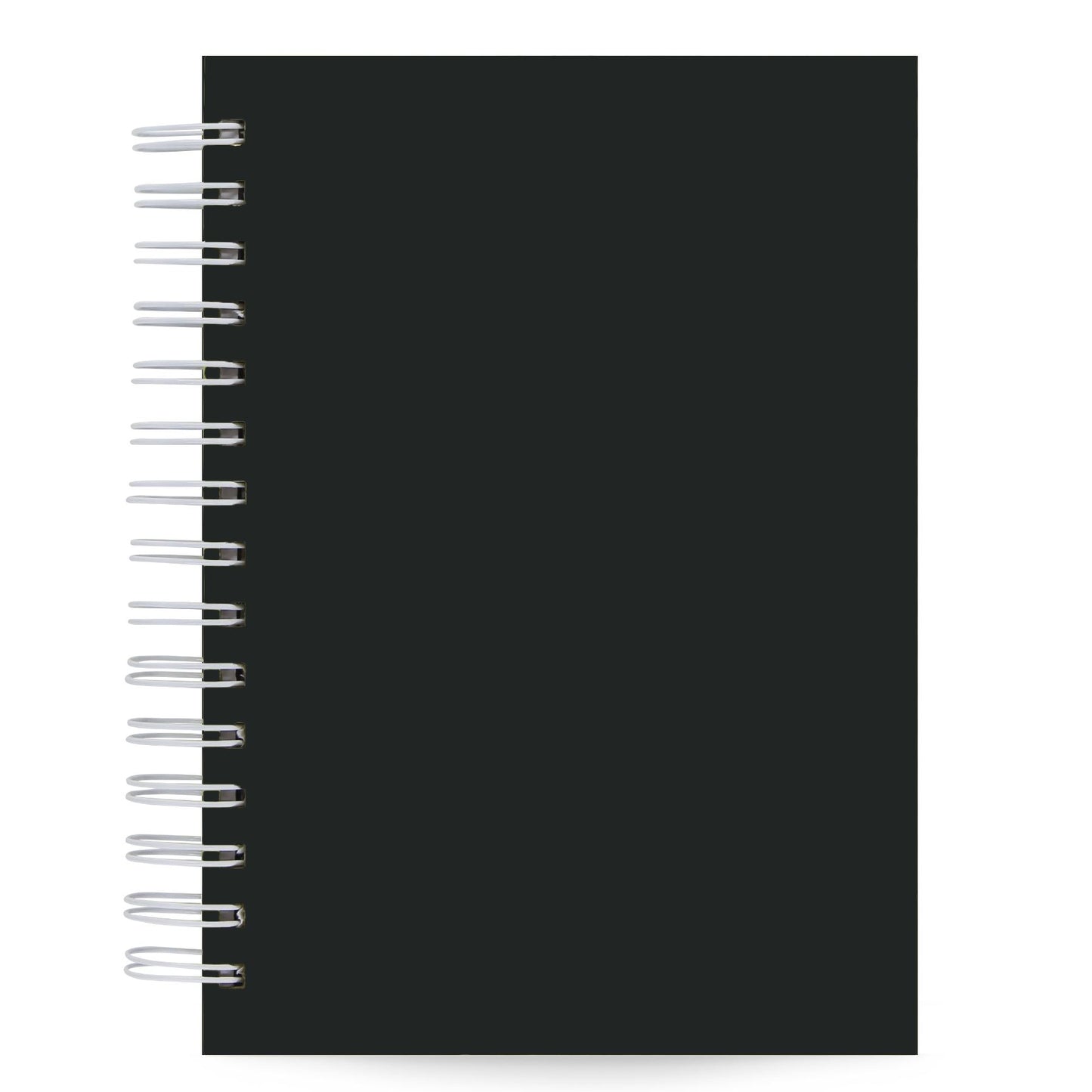 Caderno Pautado Preto Capa Dura Toque Aveludado 125 Fls 90g A5 21x14cm