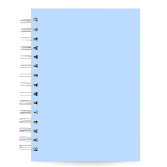 Caderno Pautado Azul Bebê Capa Dura Toque Aveludado 125 Fls 90g A5