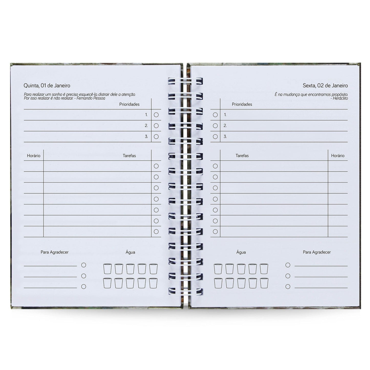 Agenda Diária Datada 2026 Epicteto Filosofia 212 Fls 75g A5