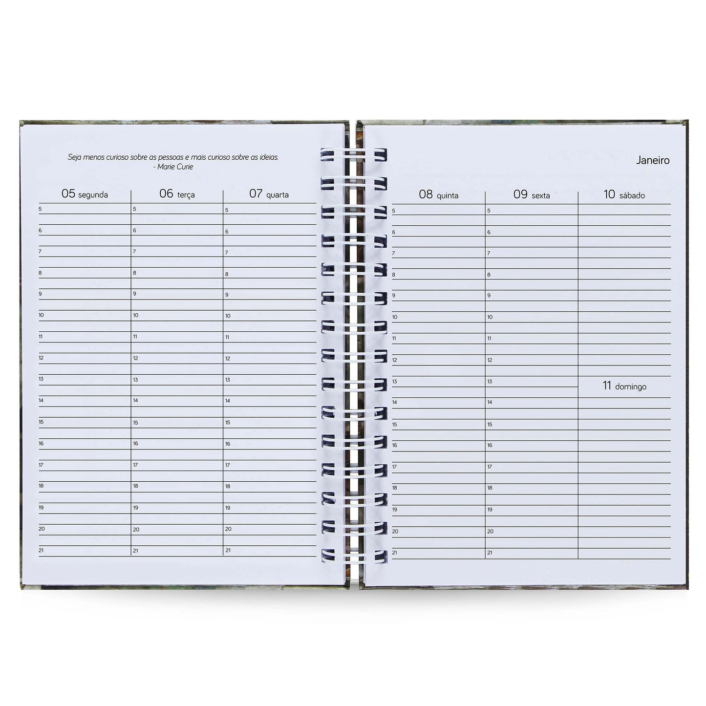 Agenda Semanal Vertical Datada 2026 Kaizen 120 Fls 90g A5