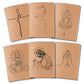 Kit 6x Cadernetas Católicas Capa Kraft Flexível 40 pág Pólen A5