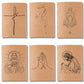 Kit 6x Cadernetas Católicas Capa Kraft Flexível 40 pág Pólen A5