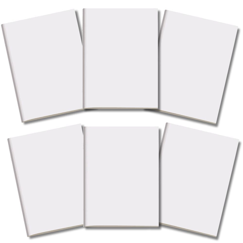 Kit 6x Cadernetas Sem Pauta Capa Flex 40 Pág Pólen A5 Branco