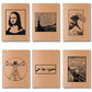 Kit 6x Cadernetas Arte Minimalista Capa Kraft Flexível 40 Pág A5