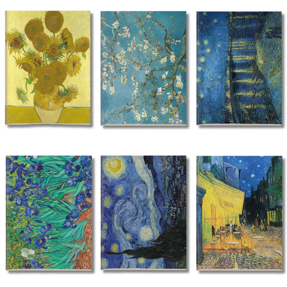 Kit 6x Cadernetas Van Gogh Capa Flexível 40 Pág Pólen A5
