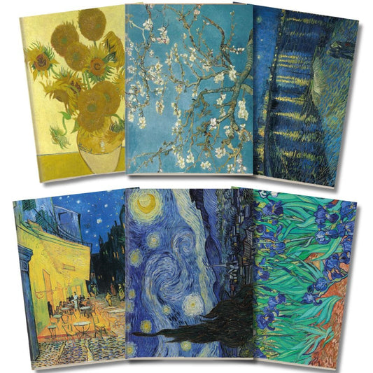 Kit 6x Cadernetas Van Gogh Capa Flexível 40 Pág Pólen A5