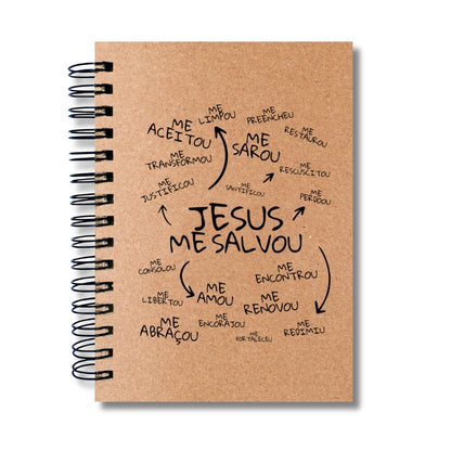 Caderno Sem Pautas Capa Dura 100 Fls 200 Pág A5 Jesus Salvou