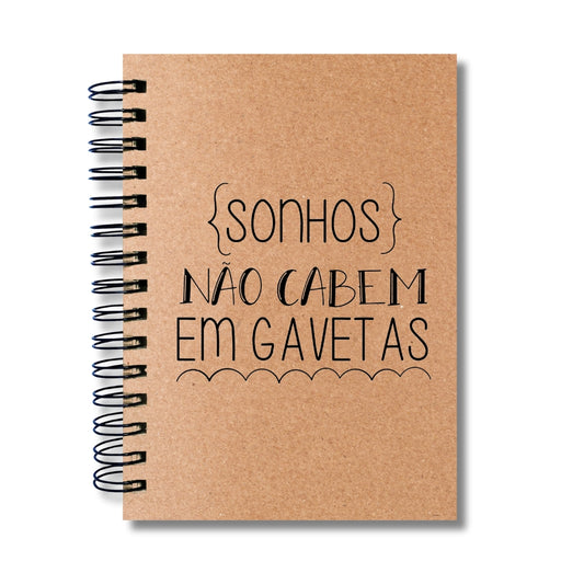 Caderno Sem Pautas Capa Dura 100 Fls 200 Pág A5 Sonhos