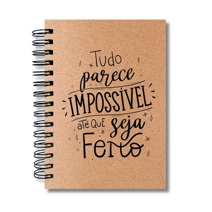 Caderno Sem Pautas Capa Dura 100 Fls 200 Pág A5 Impossível