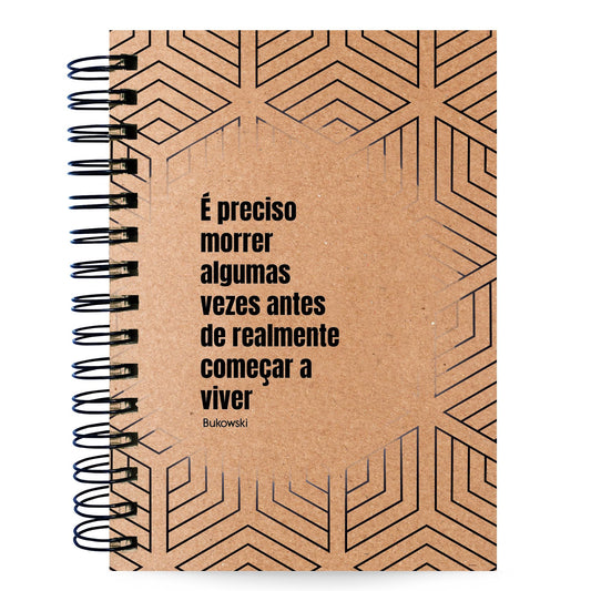 Caderno Pautado Filosofia 125 Folhas 90g A5 Bukowski Começar a Viver