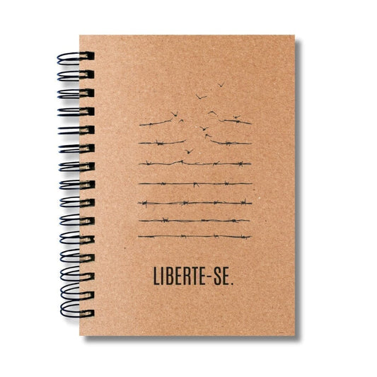 Caderno Sem Pautas Capa Dura 100 Fls 200 Pág A5 Liberte-se