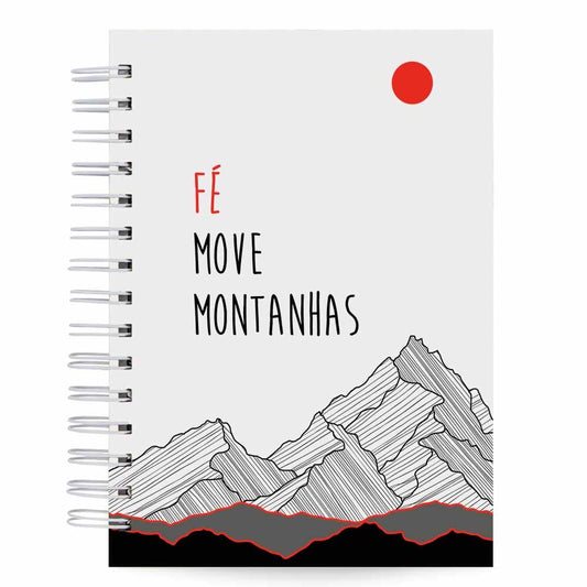 Caderno Devocional Pautado 125 Folhas 90g Capa Dura Move Montanhas