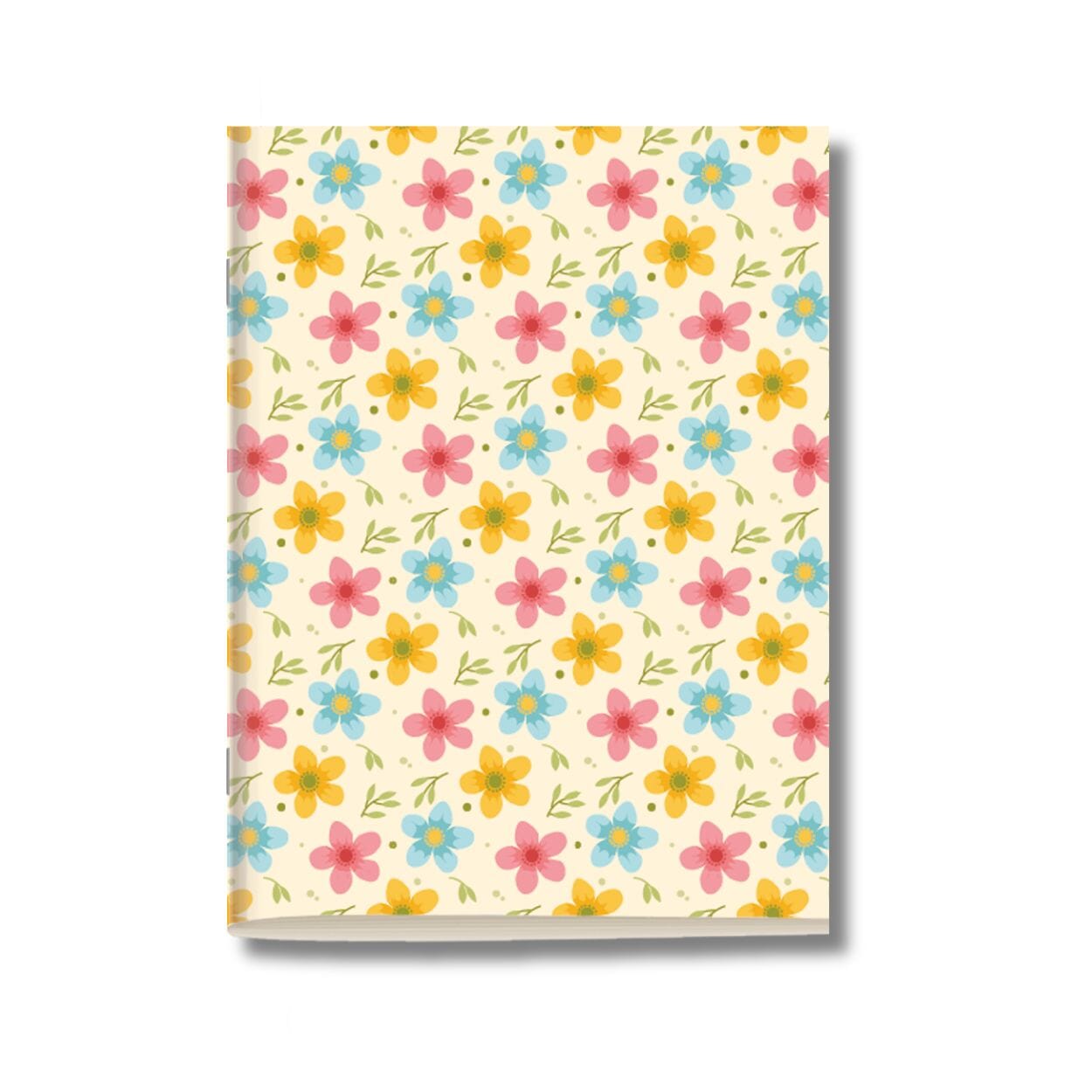 Kit 6x Cadernetas Flores Minimalistas Capa Flexível 40 Páginas Pólen A5