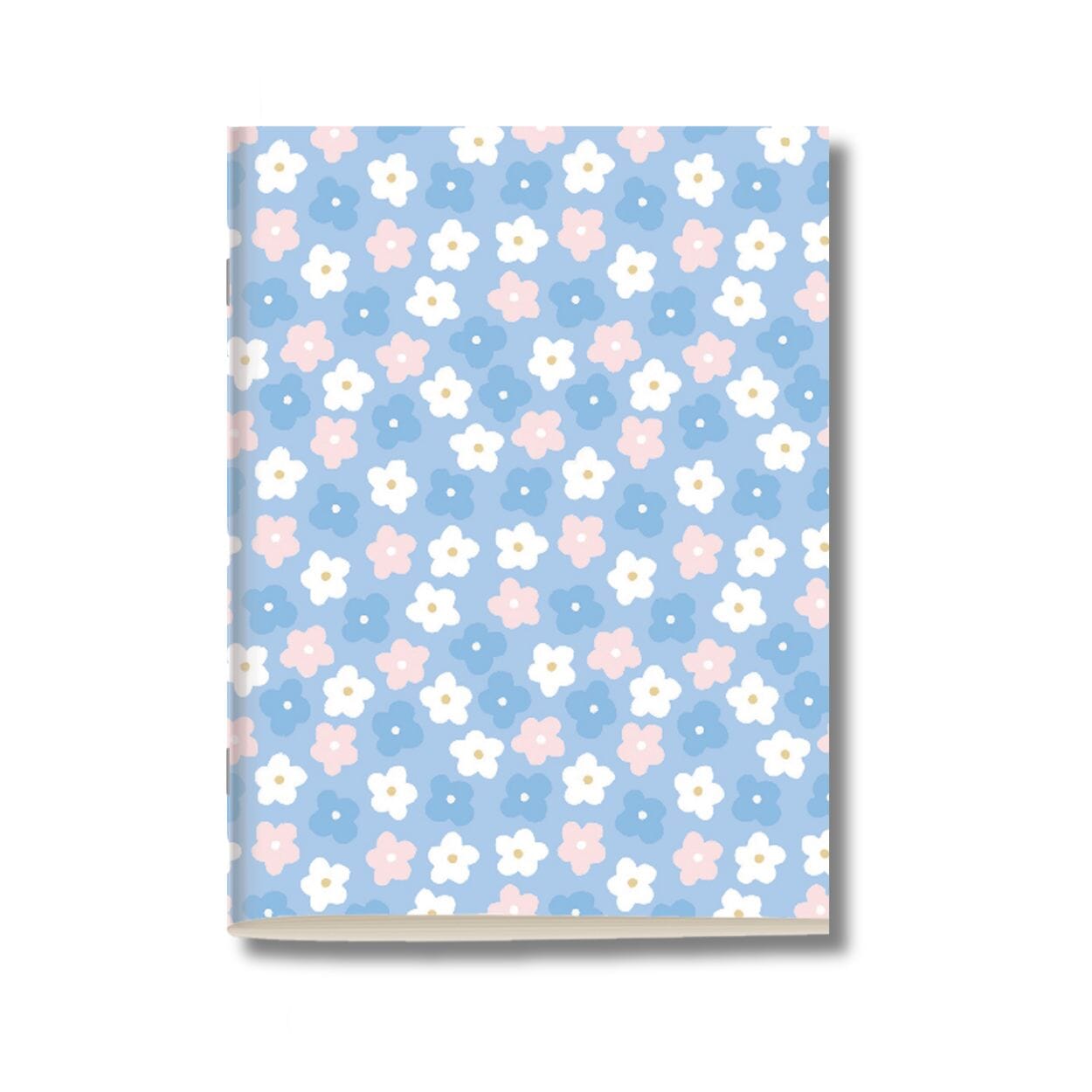 Kit 6x Cadernetas Flores Minimalistas Capa Flexível 40 Páginas Pólen A5