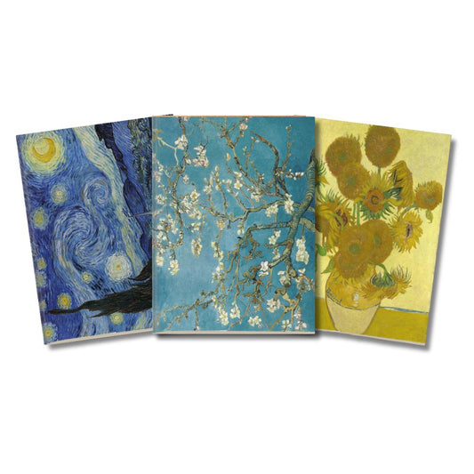 Kit 3x Cadernetas Van Gogh Papel Pólen A5 40 Páginas