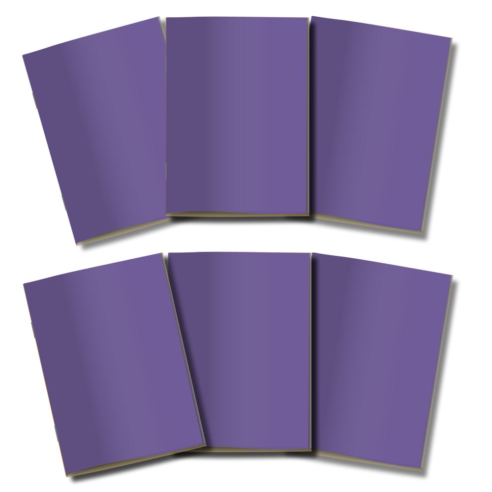 Kit 6x Cadernetas Sem Pauta Capa Flex 40 Pág Pólen A5 Roxo Violeta