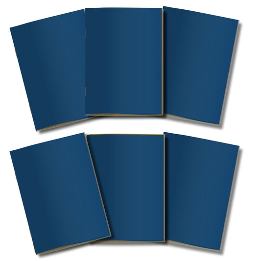 Kit 6x Cadernetas Sem Pauta Capa Flex 40 Pág Pólen A5 Azul Marinho