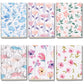 Kit 6x Cadernetas Flores Aquarela Capa Flexível 40 Páginas Pólen A5