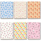 Kit 6x Cadernetas Flores Minimalistas Capa Flexível 40 Páginas Pólen A5