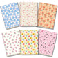 Kit 6x Cadernetas Flores Minimalistas Capa Flexível 40 Páginas Pólen A5