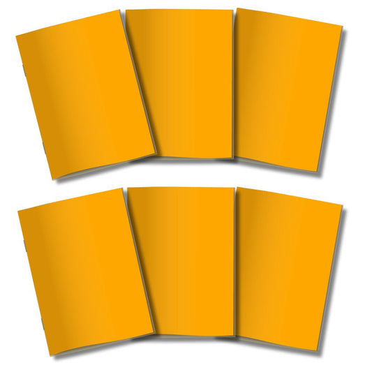 Kit 6x Cadernetas Sem Pauta Capa Flex 40 Pág Pólen A5 Amarelo