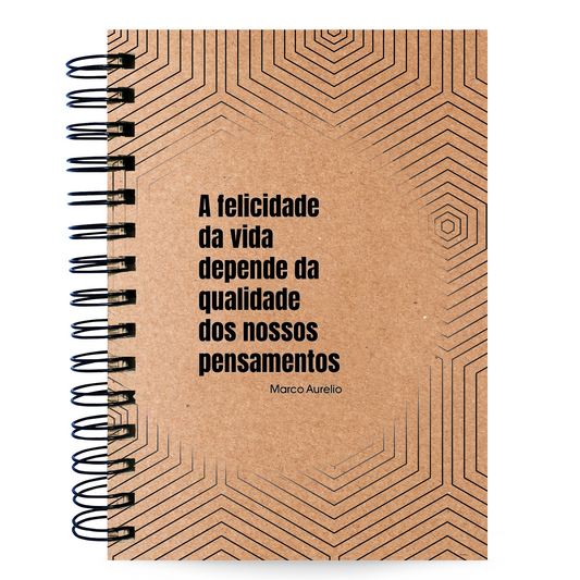 Caderno Pautado Estoicismo 125 Folhas 90g A5 Marco Aurélio Felicidade