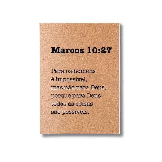 Caderneta Sem Pautas 40 Pag Pólen A5 Versículo Marcos 10:27