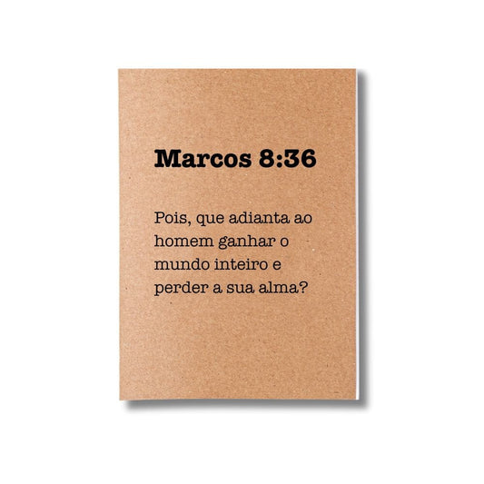 Caderneta Sem Pautas 40 Pag Pólen A5 Versículo Marcos 8:36