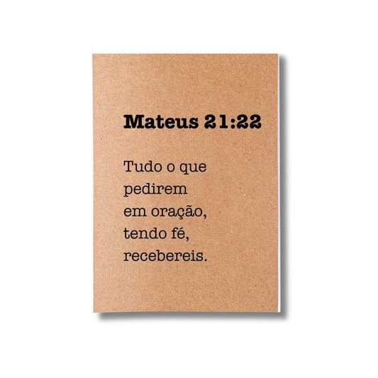 Caderneta Sem Pautas 40 Pag Pólen A5 Versículo Mateus 21:22