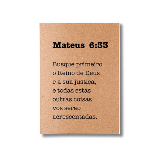 Caderneta Sem Pautas 40 Pag Pólen A5 Versículo Mateus 6:33