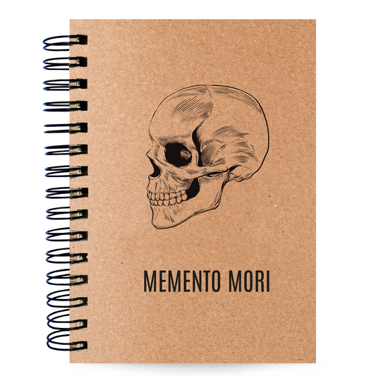 Caderno Pautado Estoicismo 125 Folhas 90g A5 Memento Mori Caveira