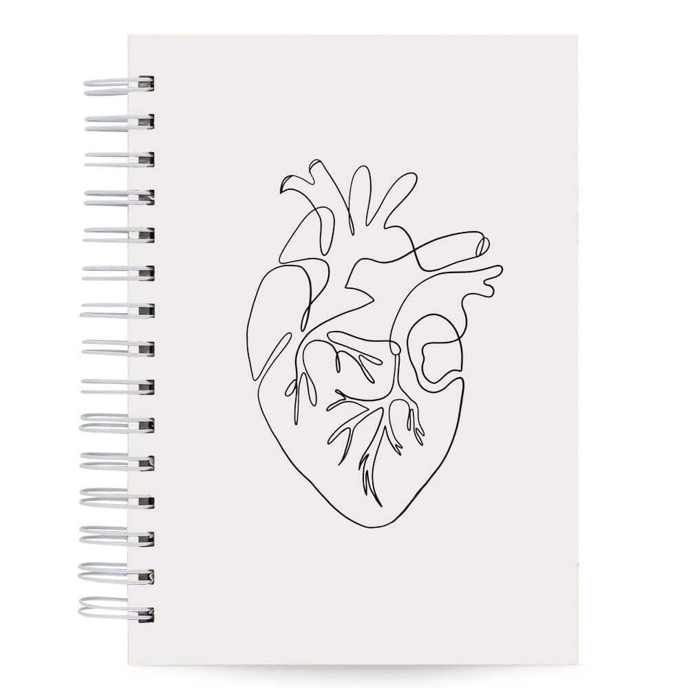 Caderno Pautado Minimalista 125 Folhas 90g A5 Coração