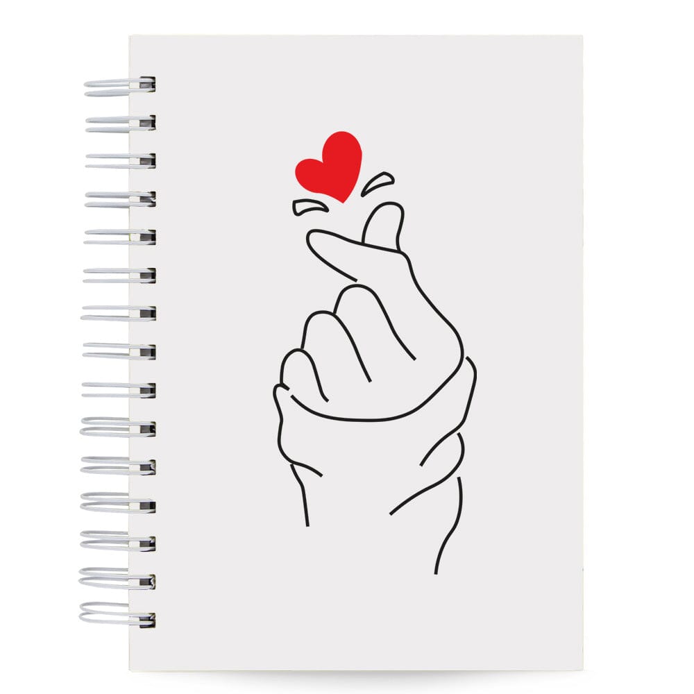 Caderno Finger Heart Capa Dura 125 Folhas 90g Pautado A5