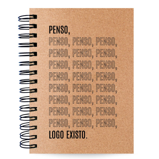 Caderno Pautado Minimalista 125 Folhas 90g A5 Penso Logo Existo