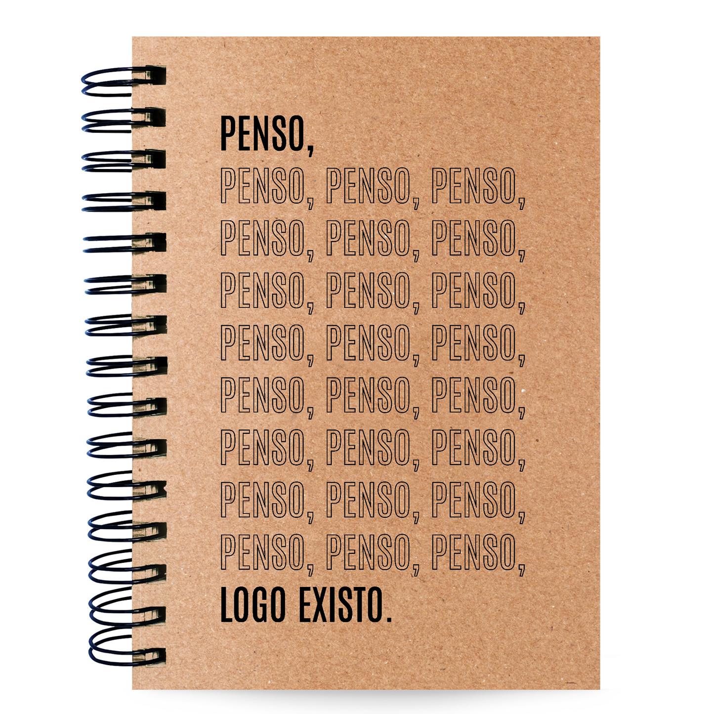 Caderno Pautado Minimalista 125 Folhas 90g A5 Penso Logo Existo