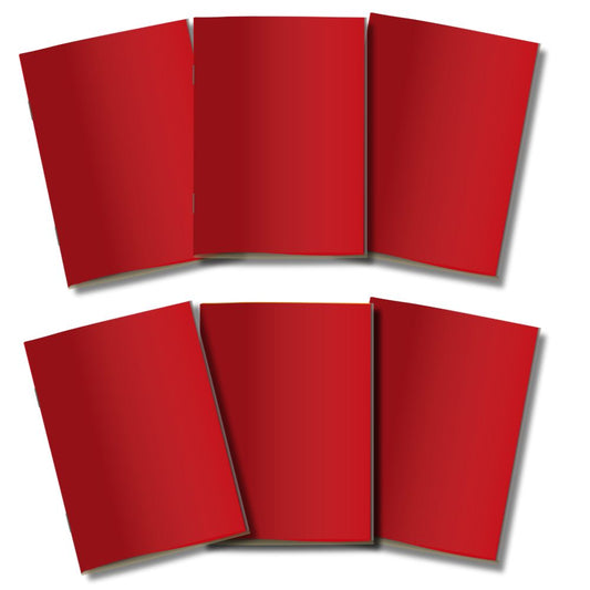 Kit 6x Cadernetas Sem Pauta Capa Flex 40 Pág Pólen A5 Vermelho
