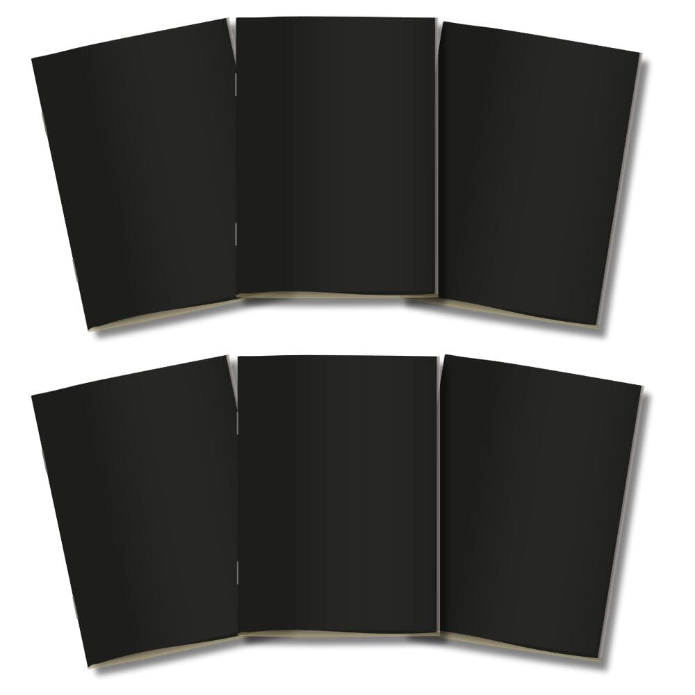 Kit 6x Cadernetas Sem Pauta Capa Flex 40 Pág Pólen A5 Preto