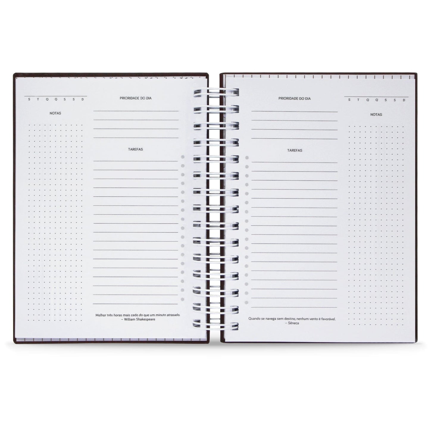 Planner Diário Premium Permanente Café Capa Dura 212 Fls A5