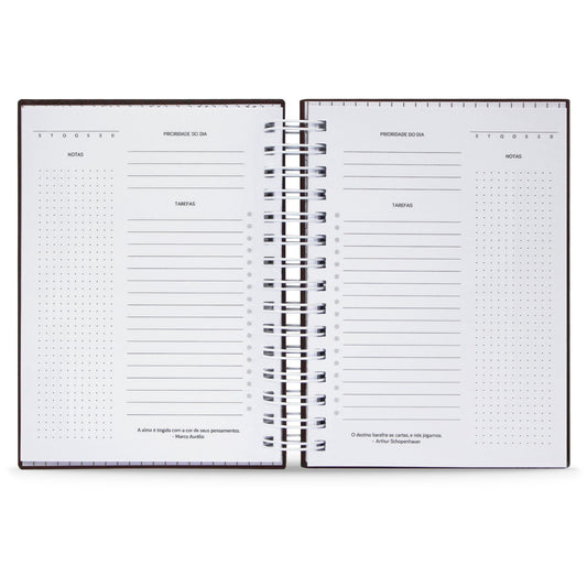 Planner Diário Premium Capa Dura e Toque Aveludado, 212 Folhas, 365 Citações, A5 21x15cm