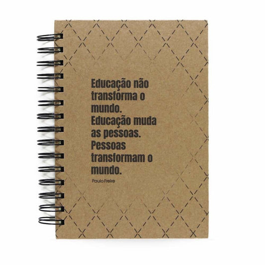 Planner Diário Premium Permanente Paulo Freire Capa Dura 212 Folhas A5