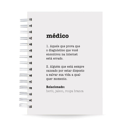 Caderno Médico Capa Dura 125 Folhas 90g Pautado A5