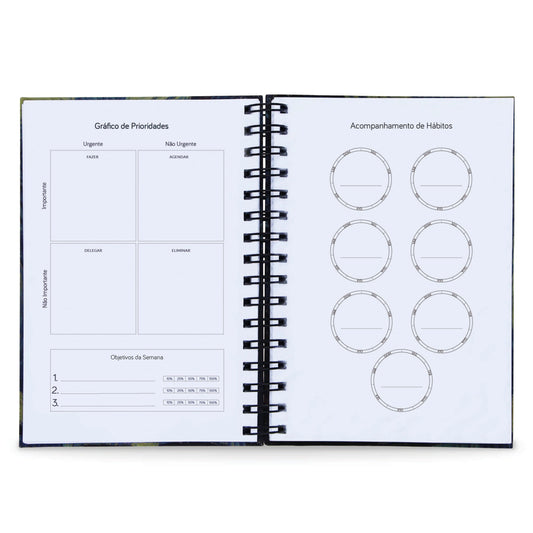 Planner Semanal "Simplicidade" Capa Dura, 156 Folhas, 52 Semanas, 21x15cm